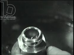 Experiments with telescopes and moving machinery. France, 1940s Stock Footage