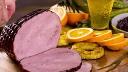 Serving Delicious Ham Stock Footage