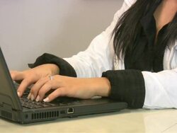 Female hands typing. Working on computer. Businesswoman, business, Internet, office. Stock Footage