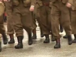 World War one Soldiers Marching 2 - PAL Stock Footage