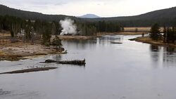 Yellowstone River With Sulfur Fumes Stock Footage