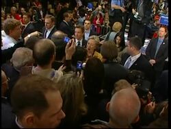Candidates' supporters reacting to Super Tuesday results News Clip