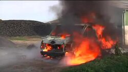 WRAP Rails damaged, protests over nuclear train ADDS train departs News Clip