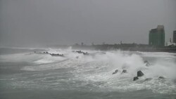 Waves hitting the eastern coast in Ilan as locals brace themselves for storm Trami News Clip