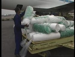 Beta version of first international aid arriving for volcano victims News Clip