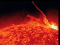 NASA released video of a large solar flare that erupted February 24.  Scientists say the flare was directed away from earth and should not disrupt satellites or communications. News Clip