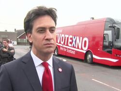 Ed Miliband Interview on Campaign Trail in Blantyre News Clip
