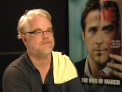 INTERVIEWS: Philip Seymour Hoffman on essence of the story and 24 hour news at the The Ides of March Interviews: Venice Film Festival 2011 at Venice . (Footage by WireImage Video/Getty Images Entertainment Video) Stock Footage