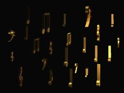 Gold Musical Notes With Alpha,Loopable Stock Footage