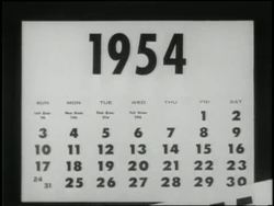 Calendar pages fall starting with 1958 and ending on 1945. News Clip