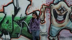 little girl listen hip hop music Stock Footage