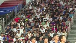 CLEAN : NBA star Kevin Durant plays basketball with Hong Kong youngsters News Clip