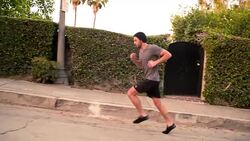 Man Running Slow-Motion Los Angeles Stock Footage