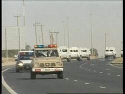 Convoy of UN APCs return from border area News Clip