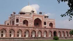 A view of the Humayun's tomb in New Delhi Stock Footage