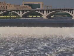 MS Shot of st anthony fall / Minneapolis, Minnesota, United States  Stock Footage