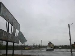 War Devastation in Eastern Ukraine - Semyonovka - intersection on way to Slavyansk Stock Footage