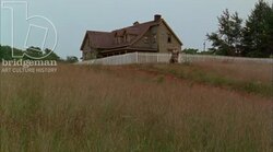 Woman outside a country home, 1908 - reenactment Stock Footage