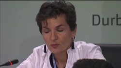 UN climate change negotiator Christiana Figueres news conference News Clip