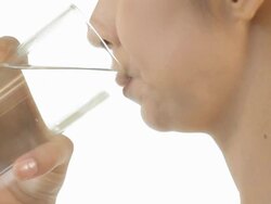 Woman drinking water Stock Footage