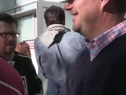 Chris O'Donnell on Ben Affleck as Batman at the LA Kings vs Blackhawks at the Staples Center Stock Footage
