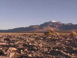 WS View of south Bolivian desert at dawn / Uyuni , Bolivia Stock Footage