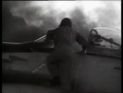 B/W 1960's soldier climbing into military airplane / Vietnam / SOUND Stock Footage