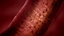 A computer animation depicts the interior of a T-Rex eye. Stock Footage