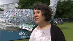 Sky Erects Plastic Whale in London re Ocean Rescue News Clip