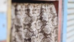 Antique lace curtains Stock Footage