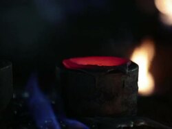 fire of Melting Metal in the Foundry Stock Footage