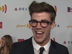 INTERVIEW: Grant Gustin on positive feedback he has gotten from his character at 23rd Annual GLAAD Media Awards on 4/21/12 in Los Angeles, CA. Stock Footage