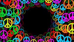 Circles of Multicolored Peace Symbols (Loopable) Stock Footage
