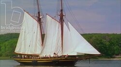 Ship in the sea, 1908 - reenactment Stock Footage