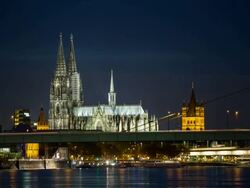 TIME LAPSE: Cologne Cathedral at Night Stock Footage