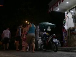 Tourists buying fast food on Koh Tao island News Clip