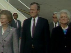 GEORGE BUSH VISIT UK 1989 News Clip