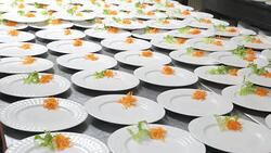 Catering food preparation. Stock Footage