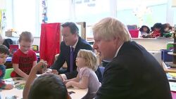 David Cameron and Boris Johnson nursery visit - General Election 2015 News Clip