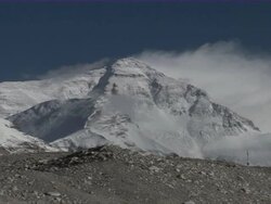 WS AERIAL Mt. Everest surrounding by clouds  Stock Footage