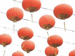 Chinese New Year lantern decorations. Stock Footage