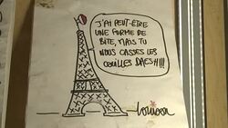 CLEAN : Paris Archives displays artwork and messages after attacks News Clip