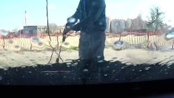 Man washing car windshield Stock Footage