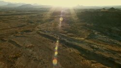 Desert landscape at golden hour in Big Bend National Park. Stock Footage