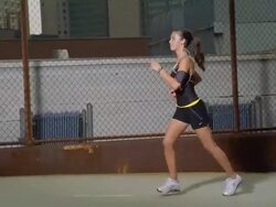 MS POV ZI  Girl jogging with ipod and earphone on pathway /New York, New York, United States Stock Footage