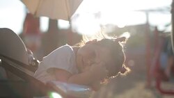 cute baby is happy and cuddles . positively excited when mother gives her favorite food Stock Footage