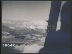 1937: CHINA: SECOND SINO-JAPANESE WAR: LA XWS Formation of bombers flying across sky. AERIAL: VS Bombers flying in formation (could be Mitsubishi G3M), pilots inside cockpit. WS Bombs dropping out of cargo bay doors. Airstrike, bombing run, Shanghai Instructional Video