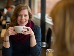 Girlfriends in Restaurant Stock Footage