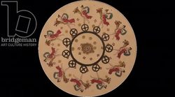 Animated 19th century phenakistoscope with Roman goddess Abundantia bearing cornucopia Stock Footage
