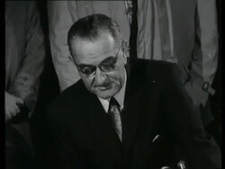 LBJ on trip to England Stock Footage